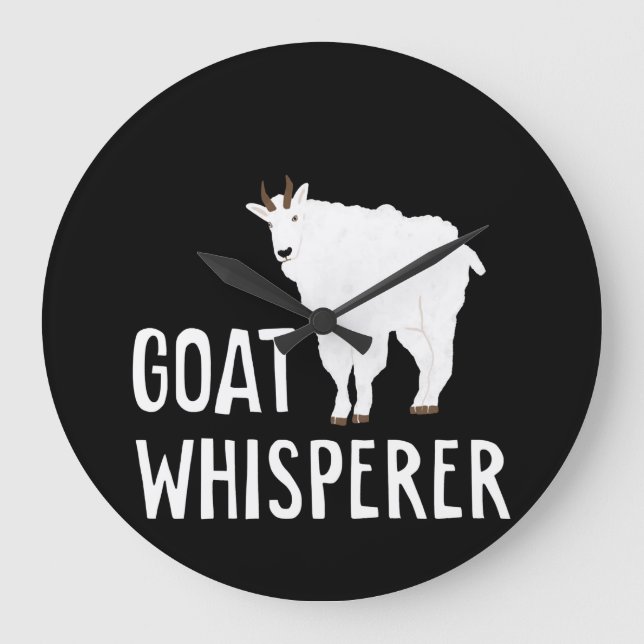 Goat Whisperer  Funny Goat Farm Tshirt  Pet Goat Large Clock (Front)