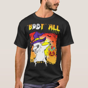 Goat Witch Dabbing Pumpkin Candy Happy Halloween B T-Shirt