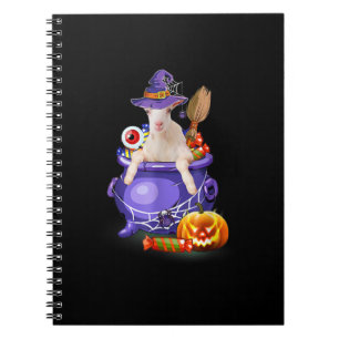 Goat With Hat Candy Pumpkin Halloween Gift Notebook