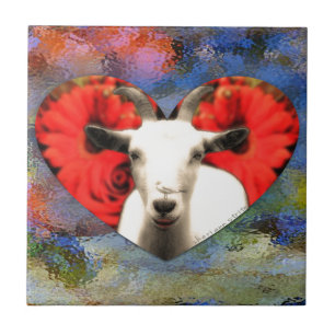Goat With Heart Tile