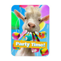 Goat with Party Blowers