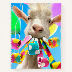Goat with Party Blowers Notebook