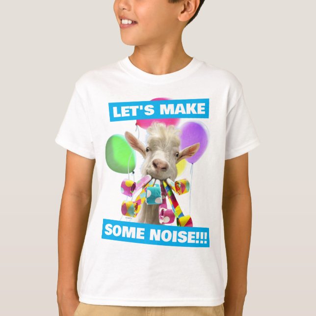 Goat with Party Blowers T-Shirt (Front)
