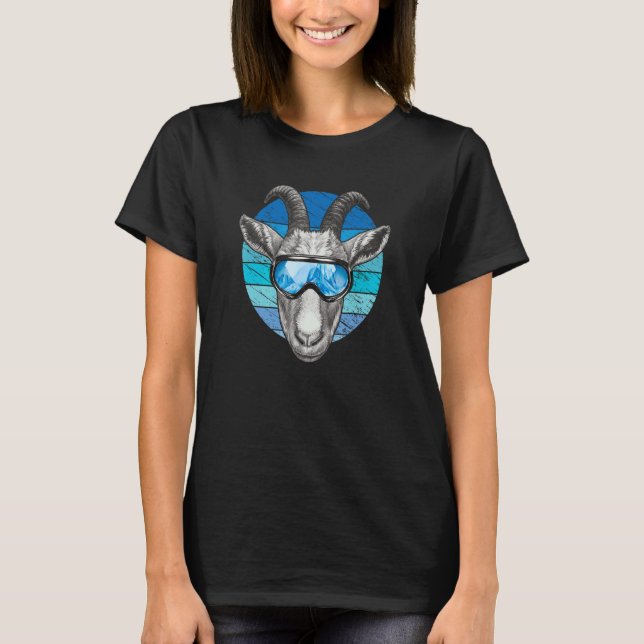 Goat With Ski Goggles  1 T-Shirt (Front)