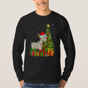 Goat  Xmas Holiday Santa Goat Christmas Tree T-Shirt
