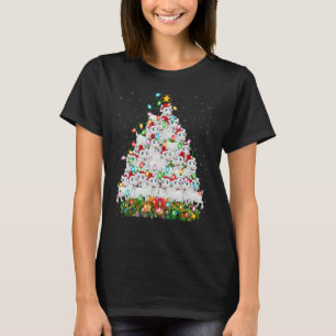 Goat Xmas Lights Santa Goat Christmas Tree T-Shirt