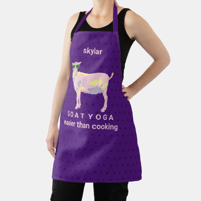 Goat Yoga Pastels Funny Easier Than Cooking Apron (Insitu)