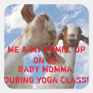 Goat Yoga Wise Cracks Square Sticker