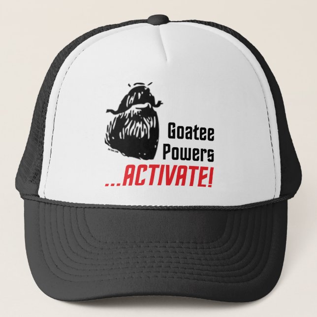 Goatee Powers Trucker Hat (Front)