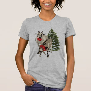 Goats and Christmas Tree Sleepshirt Shirt Dress