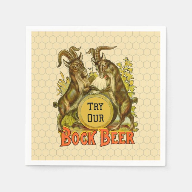 Goats Bock Beer Advertising Napkin (Front)