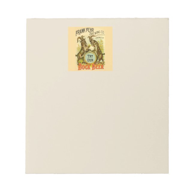 Goats Bock Beer Advertising Notepad (Front)