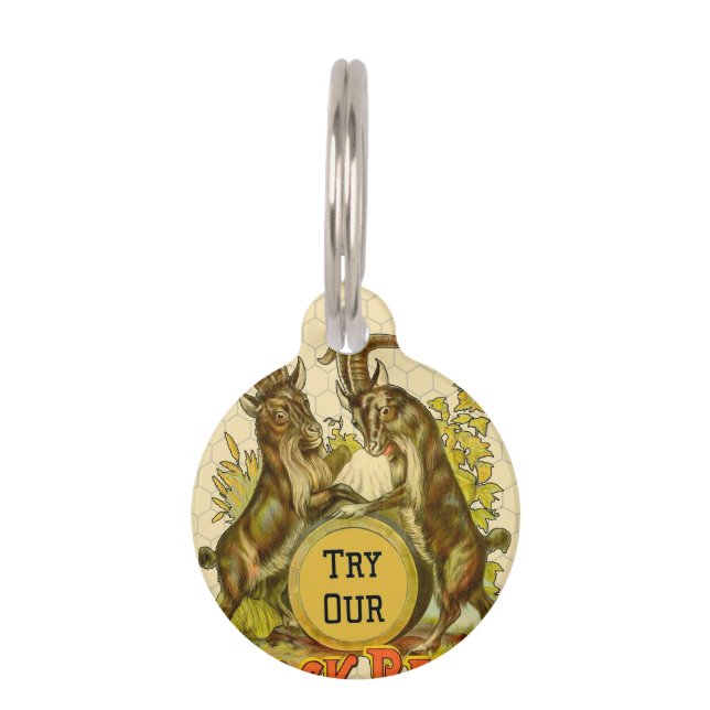 Goats Bock Beer Advertising Pet Tag (Front)