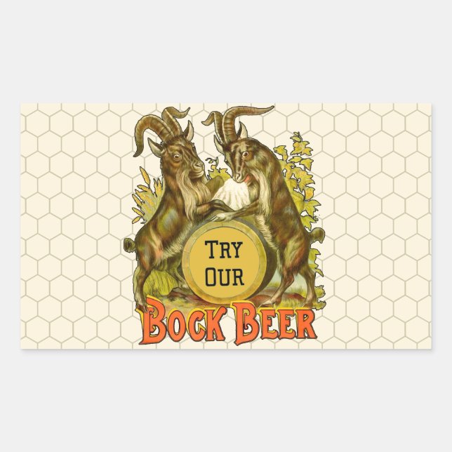 Goats Bock Beer Advertising Rectangular Sticker (Front)