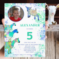 Goats Farm Animal Art 5th Birthday Photo Budget