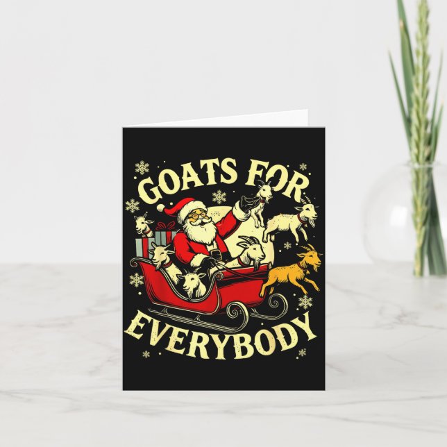 Goats For Everybody Santa Funny Christmas Goat Mom Card (Front)