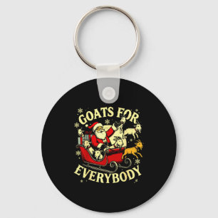 Goats For Everybody Santa Funny Christmas Goat Mom Key Ring