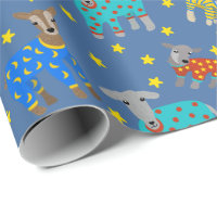 Goats in Pyjamas with Stars Blue Patterned