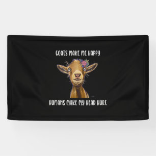 Goats Make Me Happy Goat Lover Banner