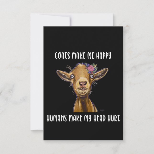 Goats Make Me Happy Goat Lover Thank You Card (Front)