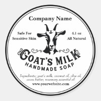 Goat's Milk Soap Sticker Round Label
