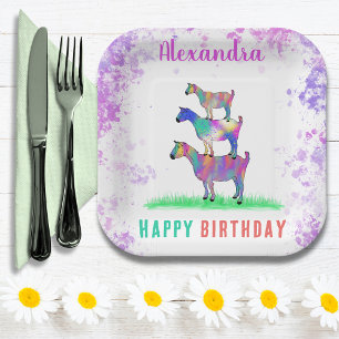 Goats Personalized Birthday Party Paper Plate