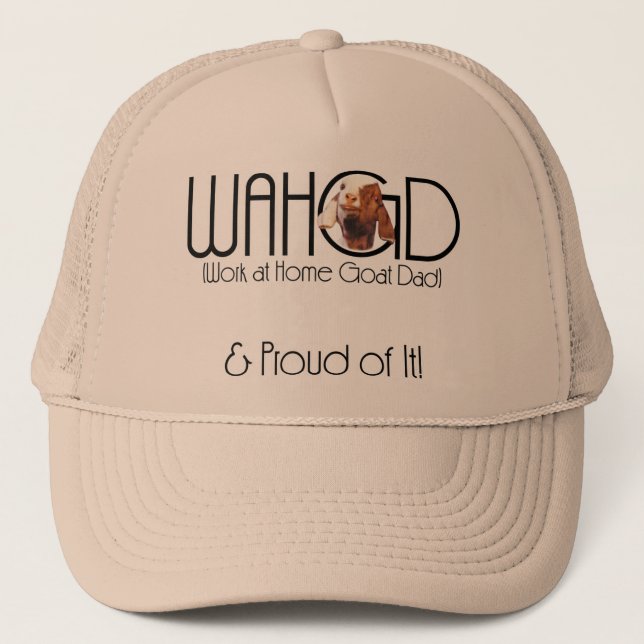 Goats Pet Farm Animal Boer Goat Work at Home Dad Trucker Hat (Front)