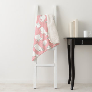 Goats playing - baby pink sherpa blanket