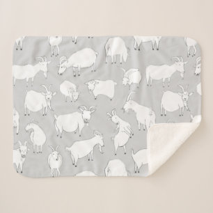 Goats playing - Grey Sherpa Blanket