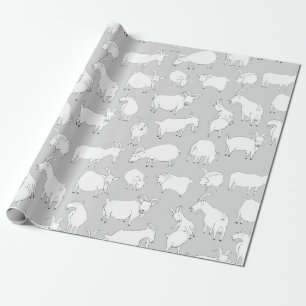 Goats playing - Grey Wrapping Paper