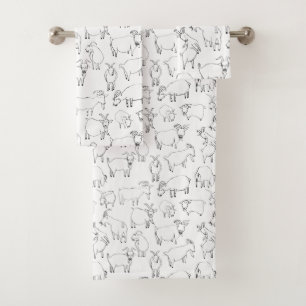 Goats Playing – Transparent Bath Towel Set