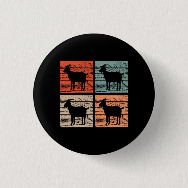 Goats Retro 3 Cm Round Badge (Front)