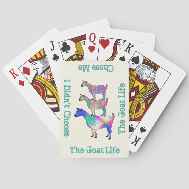 Goats Standing on Things watercolor quote Playing Cards (Back)