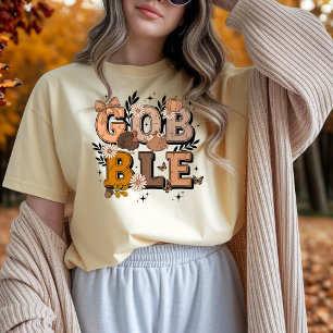 Gobble Fall Holiday Fall Boho Thanksgiving T-Shirt