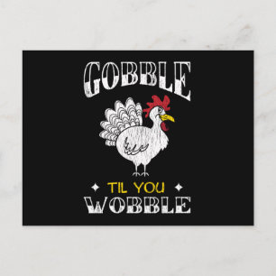 Gobble Family Kids Matching Thanksgiving Gift Postcard