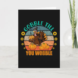 Gobble Family Kids Matching Thanksgiving Pajama Card