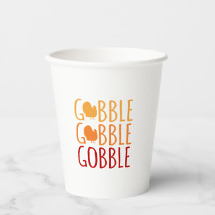 Gobble Funny Thanksgiving Turkey Family Men Women  Paper Cups