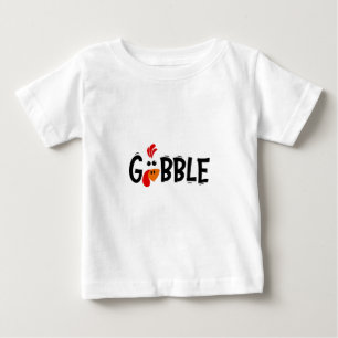 Gobble Funny Thanksgiving Turkey Feast Baby T-Shirt