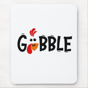 Gobble Funny Thanksgiving Turkey Feast  Mouse Pad