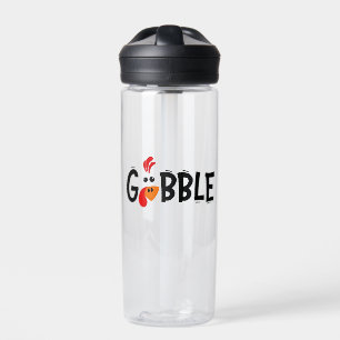 Gobble Funny Thanksgiving Turkey Feast  Water Bottle