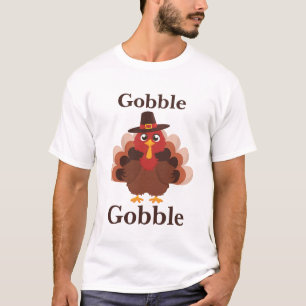 Gobble Gobble Cute Turkey Give Thanks T-Shirt