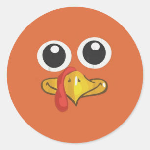Gobble Gobble Cute Turkey Thanksgiving Classic Round Sticker