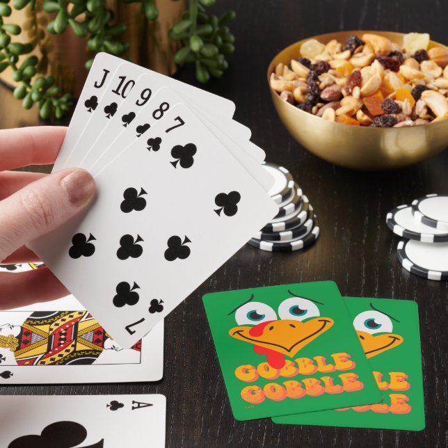 GOBBLE GOBBLE funny thanksgiving Playing Cards (In Situ)