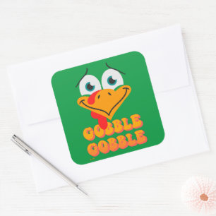 GOBBLE GOBBLE funny thanksgiving Square Sticker