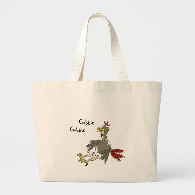 Gobble Gobble Large Tote Bag (Front)