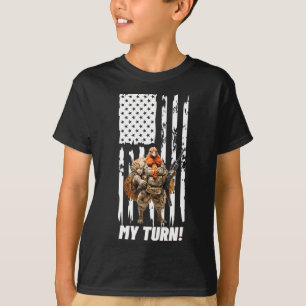 Gobble Gobble My Turn Funny Usa Flag  T-Shirt