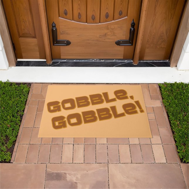 Gobble, Gobble Thanksgiving   Doormat (Outdoor)