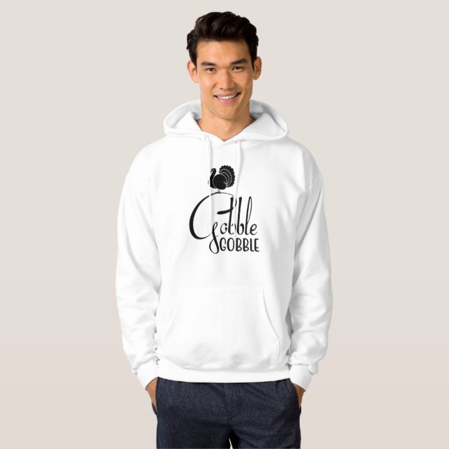 Gobble Gobble Thanksgiving Hooded Sweatshirt (Front Full)