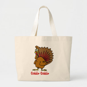 Gobble Gobble Thanksgiving Large Tote Bag