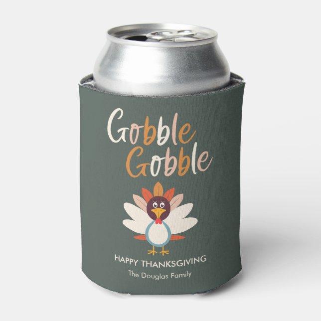 Gobble Gobble Thanksgiving Party Favours Can Cooler (Can Front)